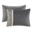 Literie double, rayure texturée 5 pièces, édredon lavable pour le lit, coussins décoratifs inclus-121232122