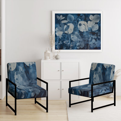 Brilon - Chaise rembourrée avec accoudoirs abstraits Botanicals