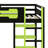 Modern Loft Bed Featuring A Built In Desk, Shelves-304044406