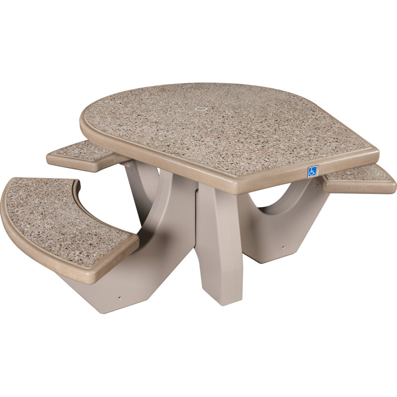 Table de pique-nique ronde 7 personnes 66 po, Sable