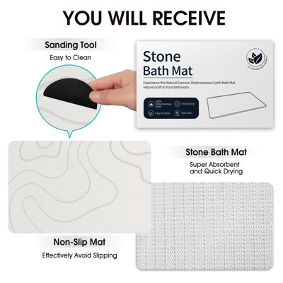 Tapis de bain en pierre Diatomaceous