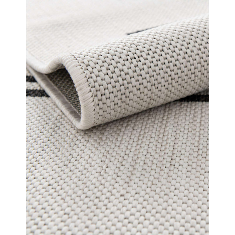 Tapis rayé intérieur / extérieur Leonardville, Tapis de couloir 2 pi x 6 pi 1 po