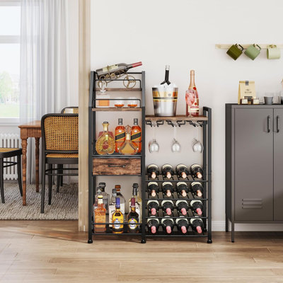 Armoire à vin à plusieurs niveaux avec tiroir en tissu
