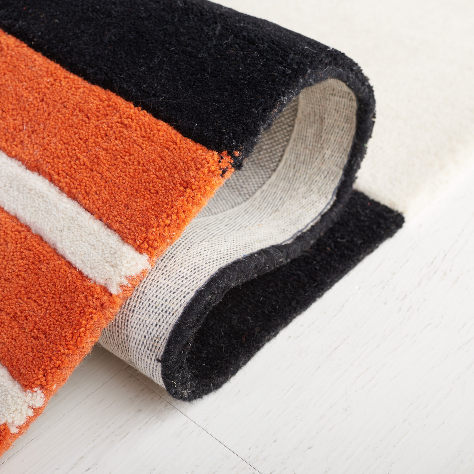 Hiro Ivory Rust Hand-Tufted Rug, Runner 2'3" x 8'