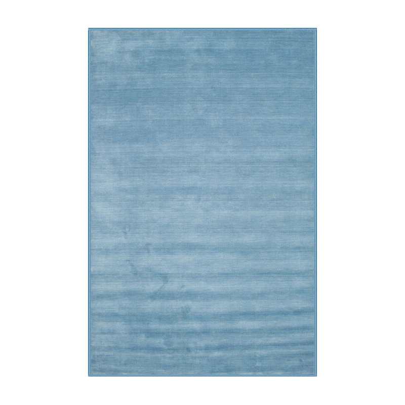 Tapis bleu ciel contemporain, Rectangle 3 pi x 5 pi