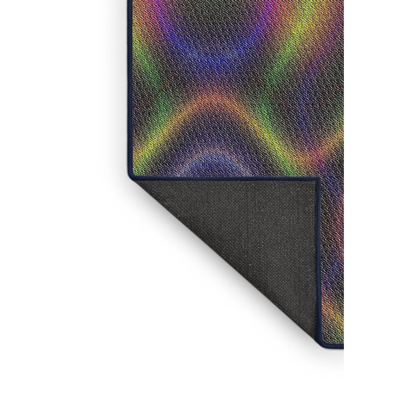 Tapis décoratif à pois noir, Rectangle 2 pi x 3 pi