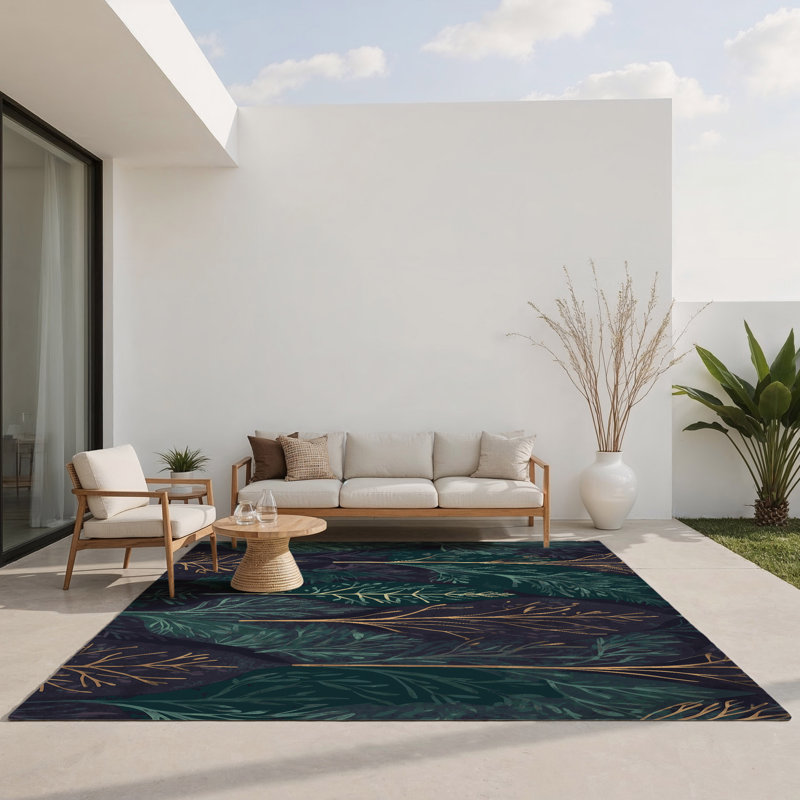 Tapis intérieur et extérieur Whispering Ivy, Rectangle 1 pi 6 po x 2 pi 6 po