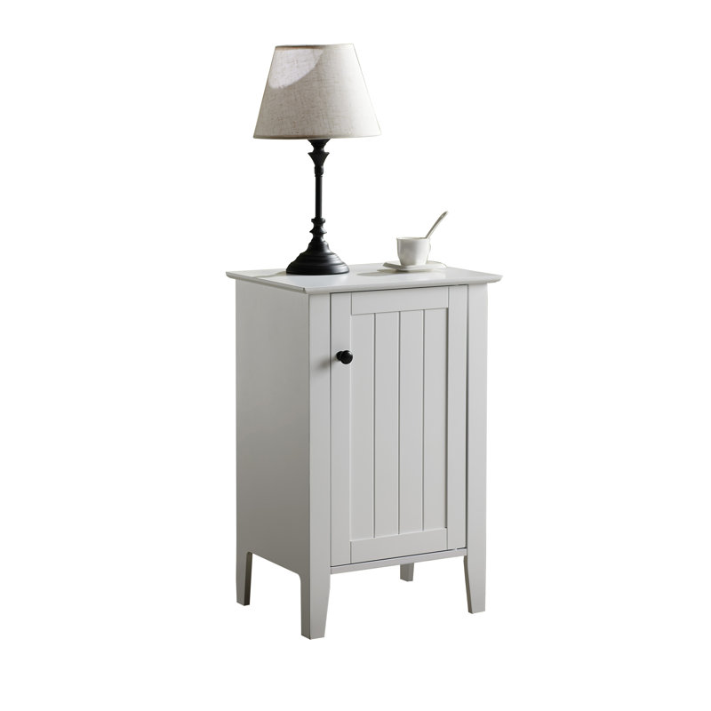 Table d'appoint avec 2 tablettes Kelissa, Blanc