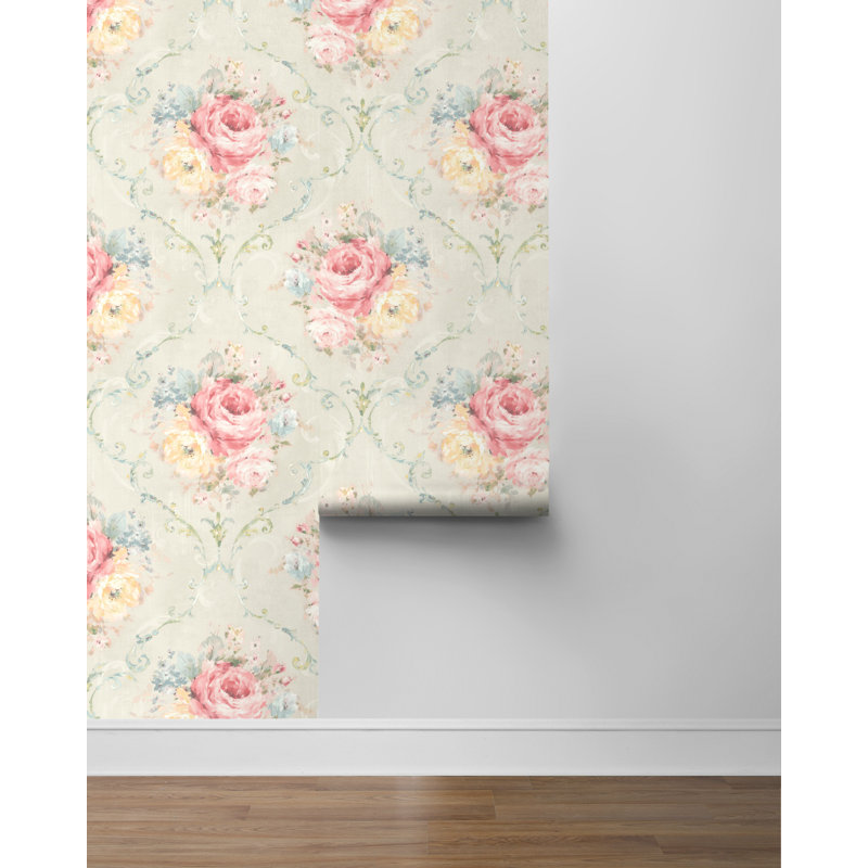 Ednita Peel & Stick, Beige / jaune / rose