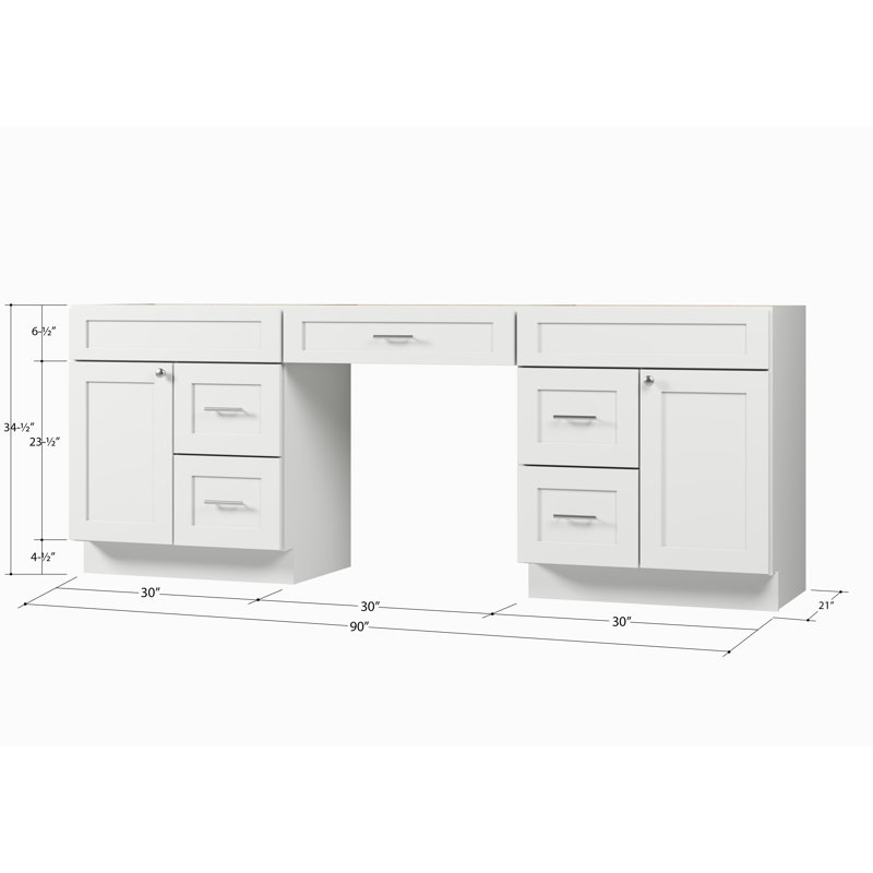 Base de meuble-lavabo double 90 seulement, Blanc