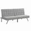 Structure en bois, pieds en acier inoxydable, futon, canapé-lit gris-9826600