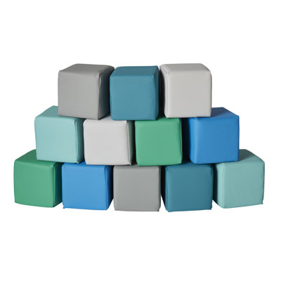 Blocs ECR4Kids SoftZone Patchwork, cubes en mousse, 12 pièces