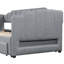 Lit de jour simple TG de taille très grand avec fonction extensible, deux tiroirs de rangement à DEL, structure en bois de pin revêtue de gris très grand, améliore l'utilité de la pièce-1071851159
