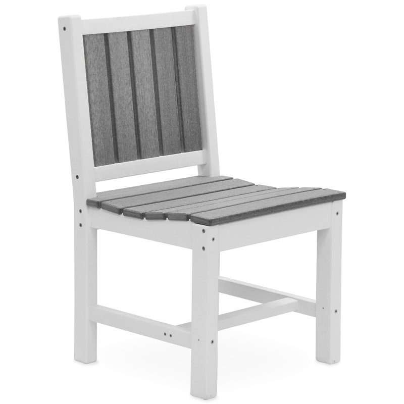 Chaise de patio Anderton, Blanc, Gris côtier