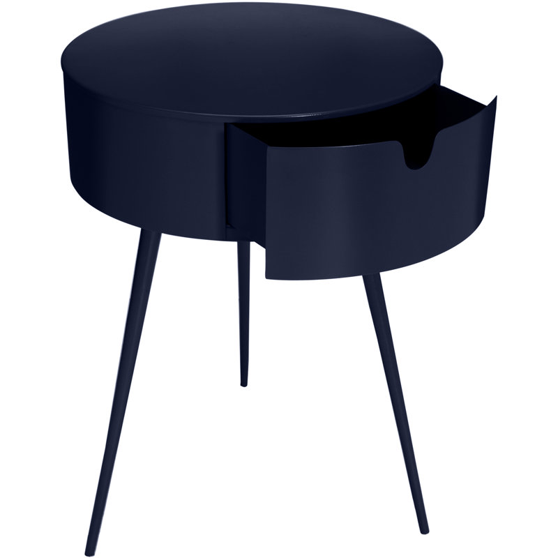 Biscette 16'' W Metal Nightstand, Navy