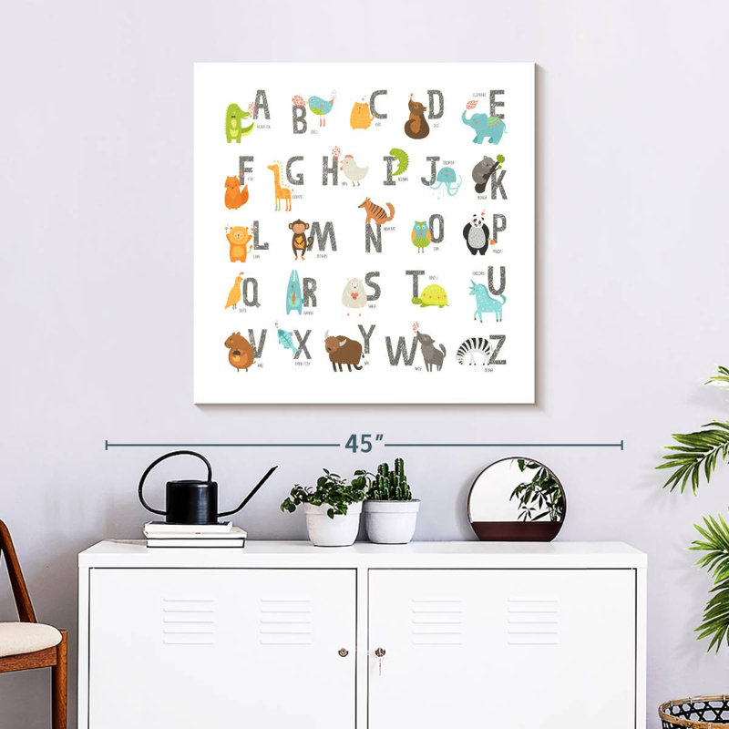 Ashelle, animal, griffonnage, alphabet, H 30 po x l 30 po