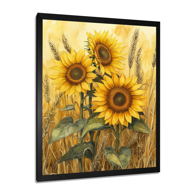 Dragica - impressions sur toile florales, Noir, H 20 po x l 12 po, Reproduction encadrée sans passe-partout