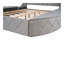 Lit plateforme tapissier en velours avec tête de lit à oreilles, 1 grand tiroir et 2 tabourets de rangement latéraux (gris)-144642424