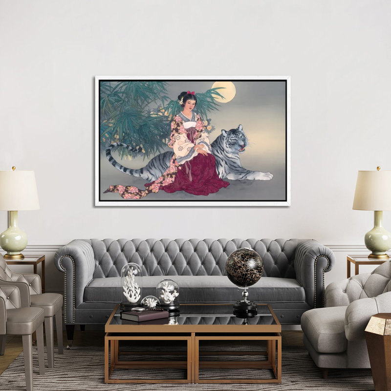 Spiritual Journey - Painting on Canvas, 152.5 cm H x 101.5 cm W, White Framed