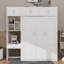 Somptueux lit escamotable mural comprenant un bureau, une armoire et des supports de rangement-2024224286-2024224285