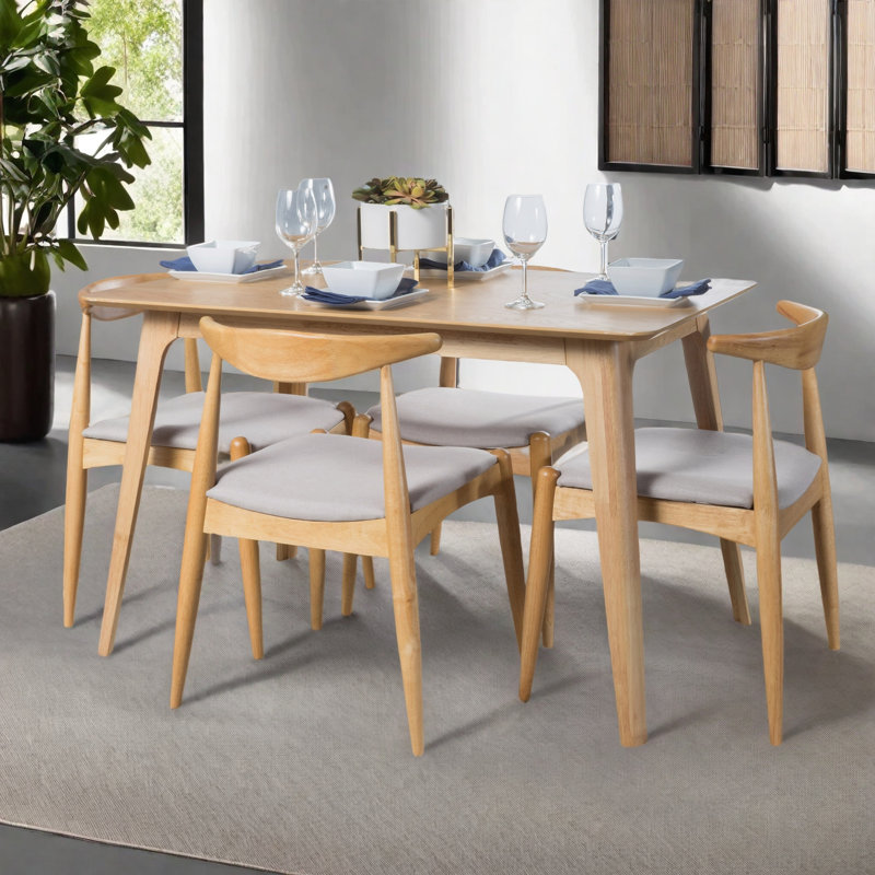 Ensemble de salle à manger 5 pièces Aubray, Beige gris