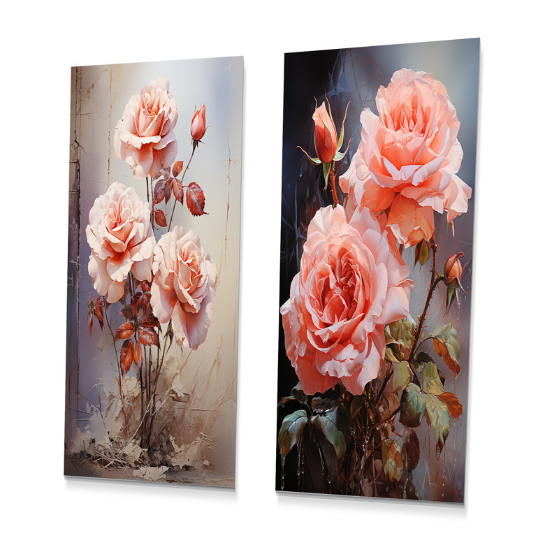 Ensemble de salon 2 pièces roses roses, H 28 po x l 24 po
