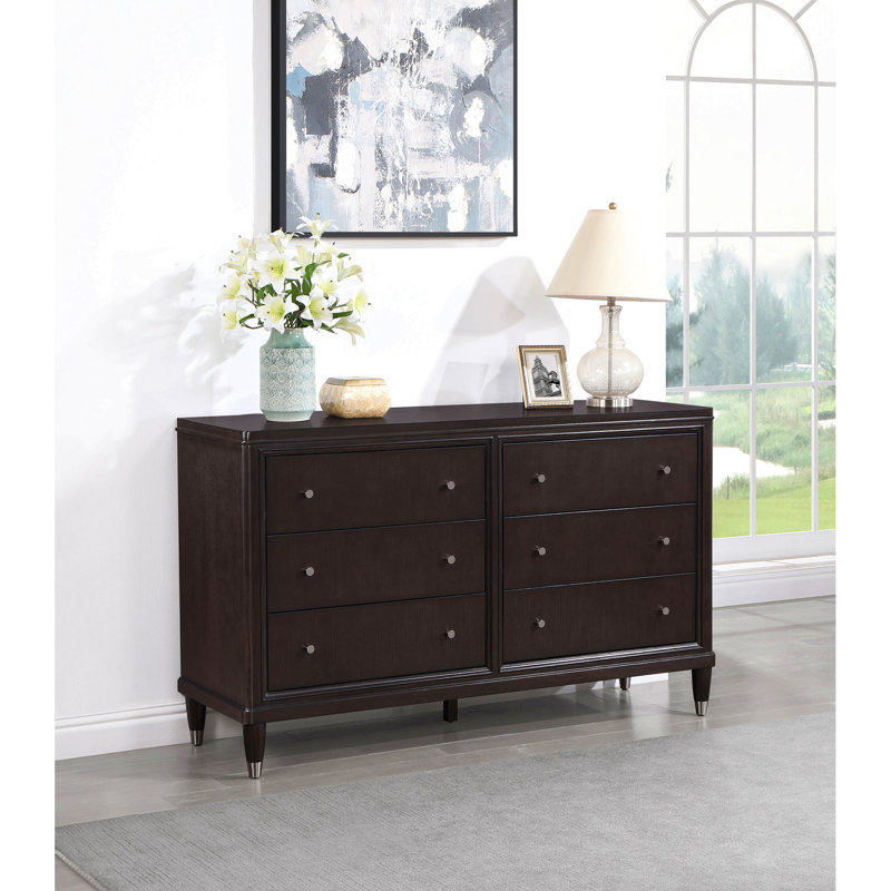 Commode brune à 6 tiroirs
