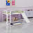 Low Loft Bed With Slide, Ladder, Safety Guardrails-1980673596