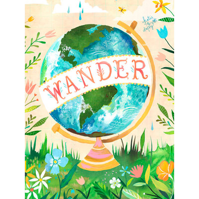 «Wander Globe» par Katie Daisy, reproduction d'art sur toile