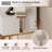 Vanity Desk with Sturdy Stainless Steel Base , Lighted Mirror & Fast Charging Power Outlet, Makeup Vanity Table with 2 Drawers & 4 Shelves-1462394767