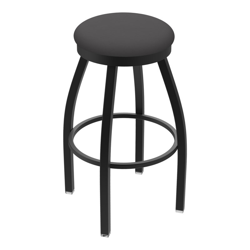 802 Misha Swivel Stool, Vinyl-Canter Storm, Black Wrinkle, Counter Stool (25" Seat Height)