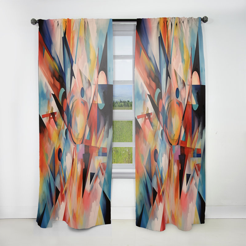 1 panneau de rideau obscurcissant en velours moderne abstrait surteint Frellals, L 52 po x L 84 po