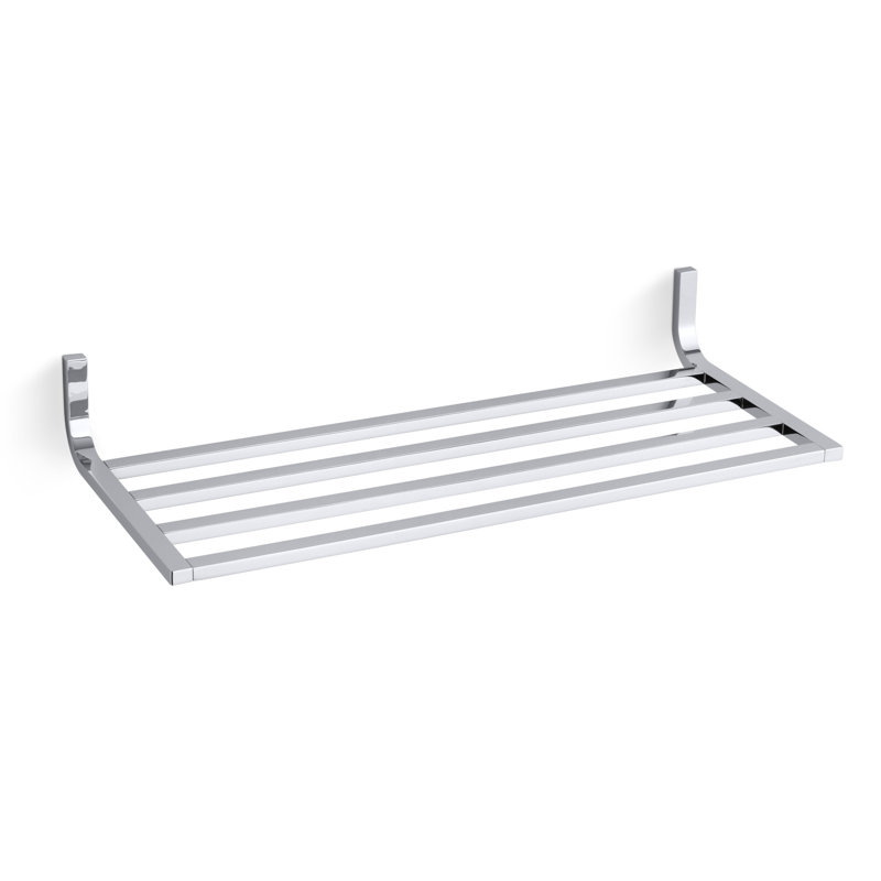 Loure Hotelier Wall Shelf, Polished Chrome