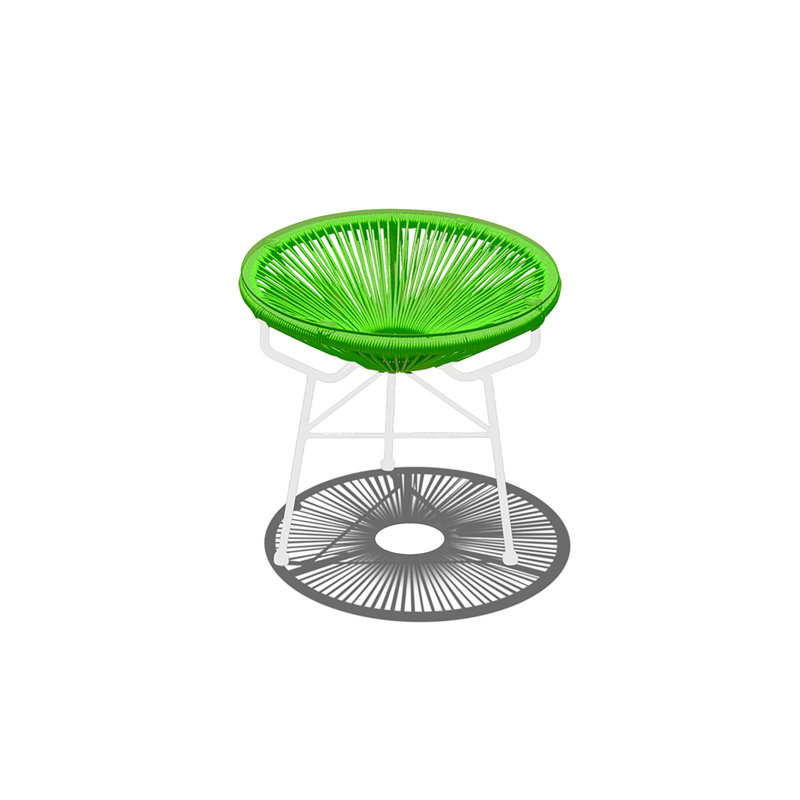 Table d'appoint Ehrlich, Vert lime, Blanc