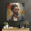 Art mural en métal 24 po x 24 po «Portrait On The Go» par r3darch0n Lark Manor ™