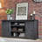 66 Inch TV Stand Console For Tvs Up To 75" With 2 Sliding Barn Doors And Drawers-1671897588