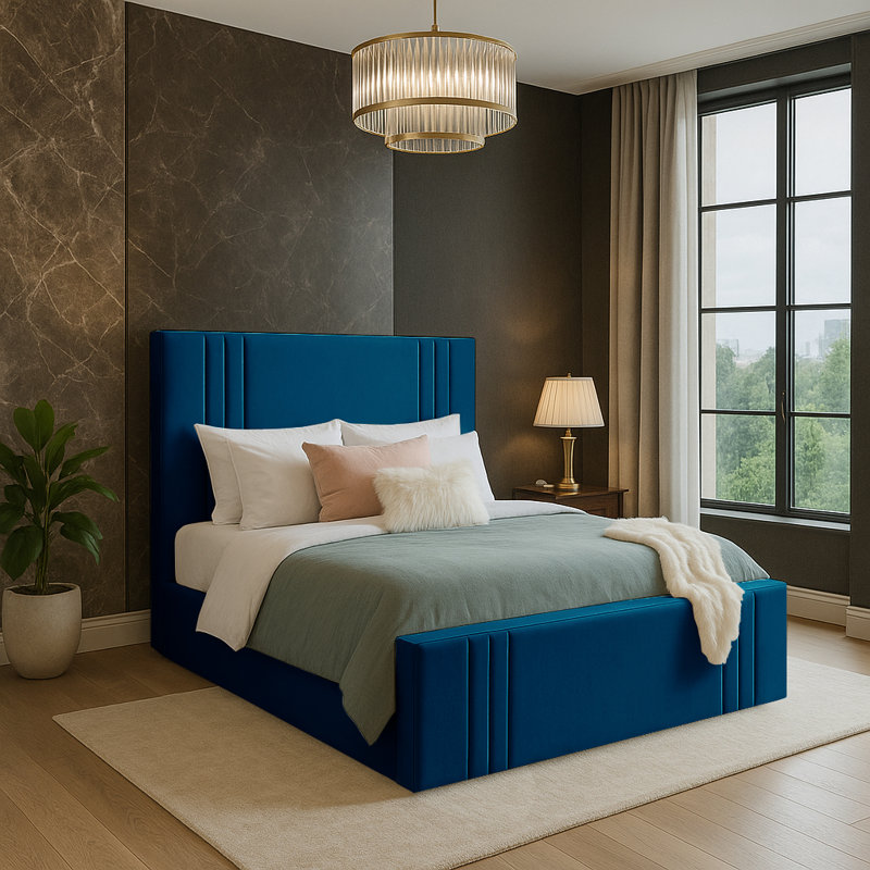 Mishayla Storage Bed, 180 x 200 cm, Marine