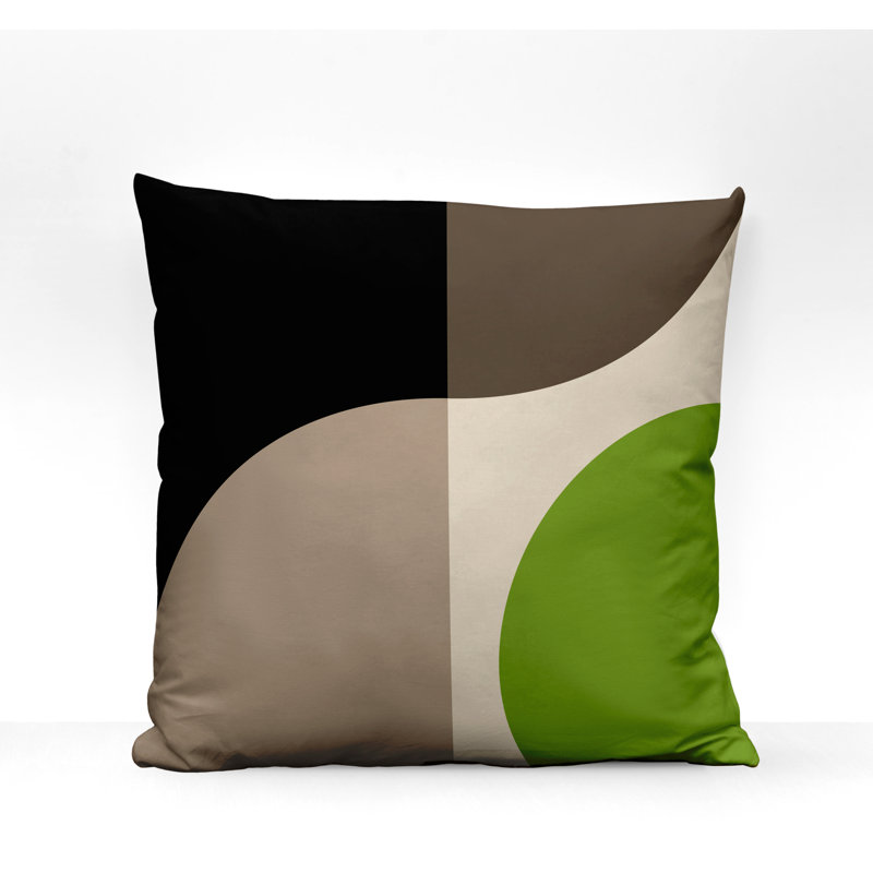 Coussin intérieur / extérieur en polyester filé Yesna, 17 po x 17 po, Chartreuse