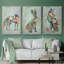 Fantastic Florals Fox, assis, impression sur toile 3 pièces-91891346-91891347