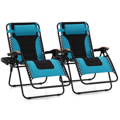 Ensemble de 2 chaises rembourrées surdimensionnées avec coussin