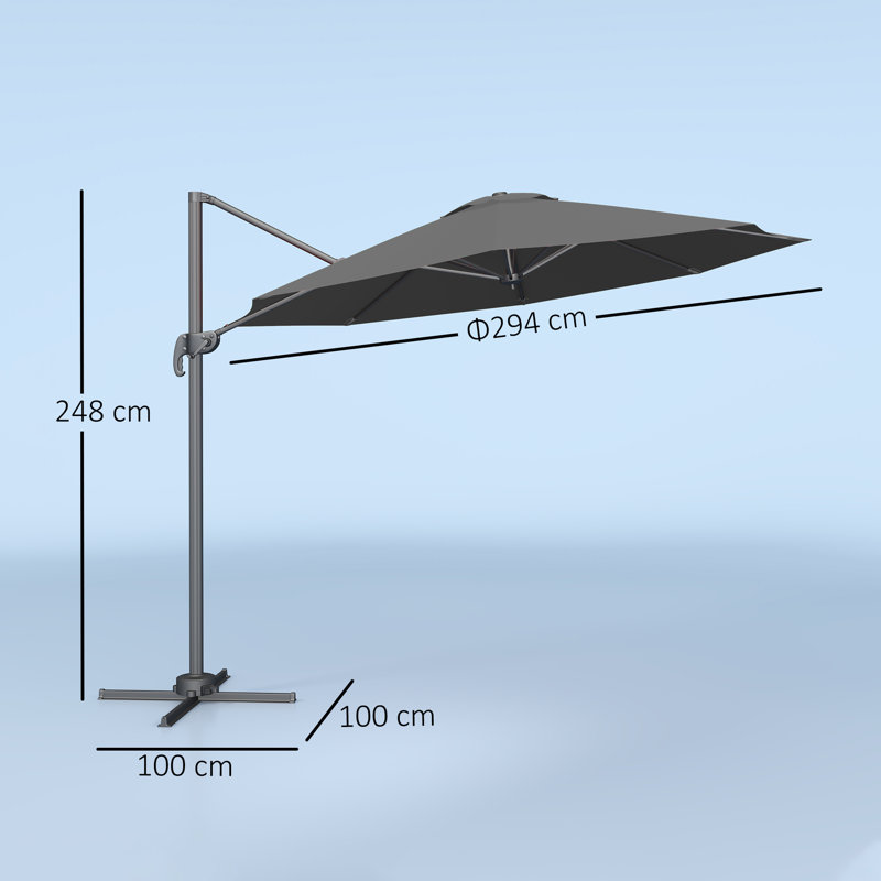 294cm Cantilever Parasol, Black