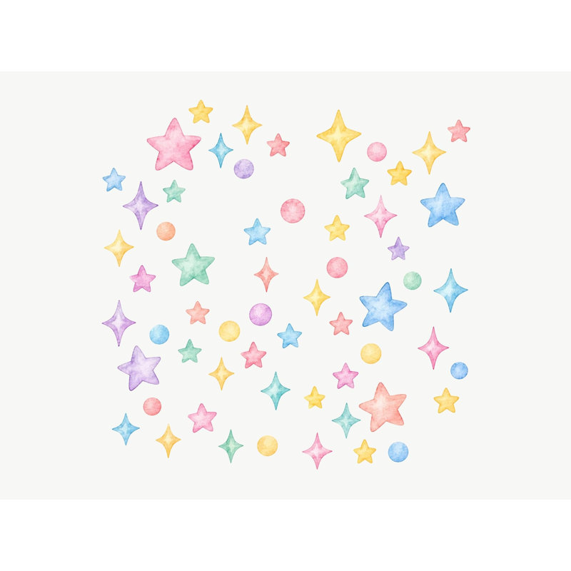 Starlight Sprinkle Wall Decals, Set of 60 Peel and Stick Nursery Wall Stickers, Satin Finish Removable Kids Room Wall Art, 20"W x 20"H (50 x 50 cm)