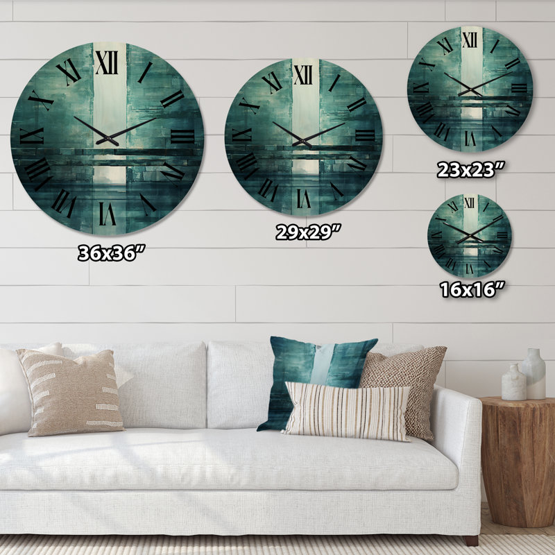 Horloge murale en bois massif Sulema, Très grand