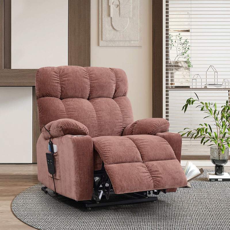 Fauteuil de massage chauffant, Velours rose