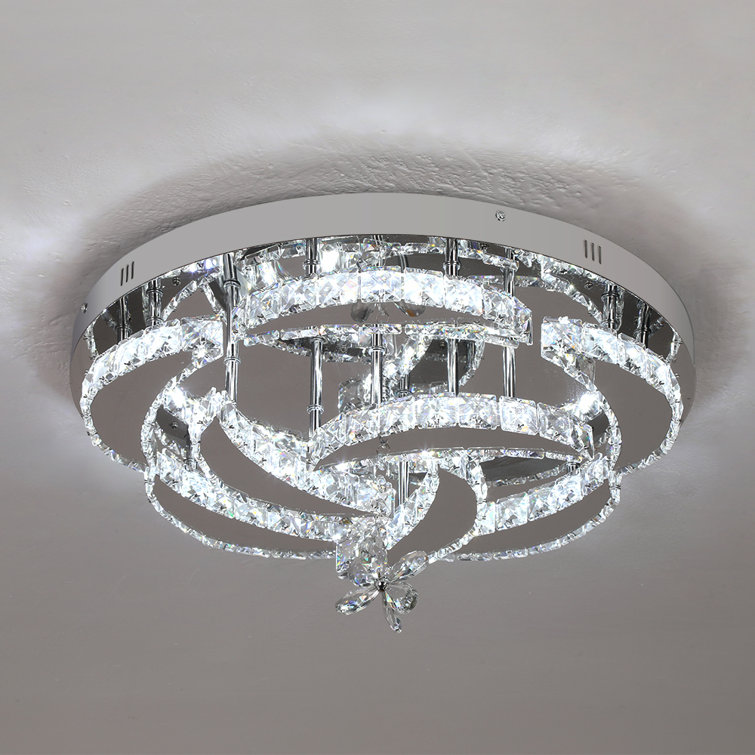 Jooyoung 8 - Light 19.68“ LED Flower Tiered Chandelier with Crystal Accent Variable Light