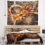 Tapisserie fleur abstraite orange fractale-28498205