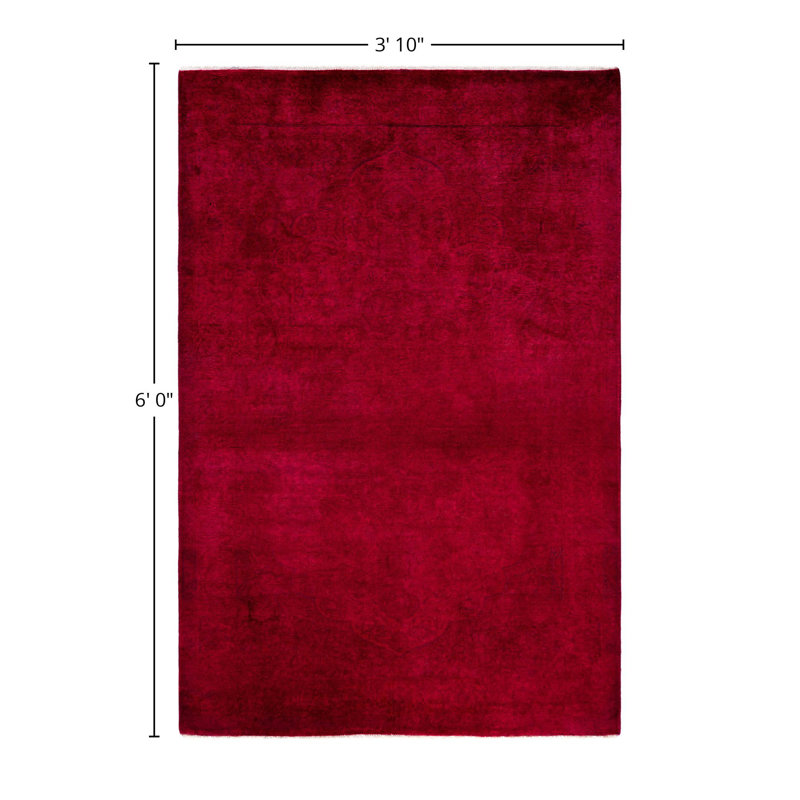 Overdyed One-of-a-Kind 3' 10" X 6' 0" Hand Knotted Area Rug