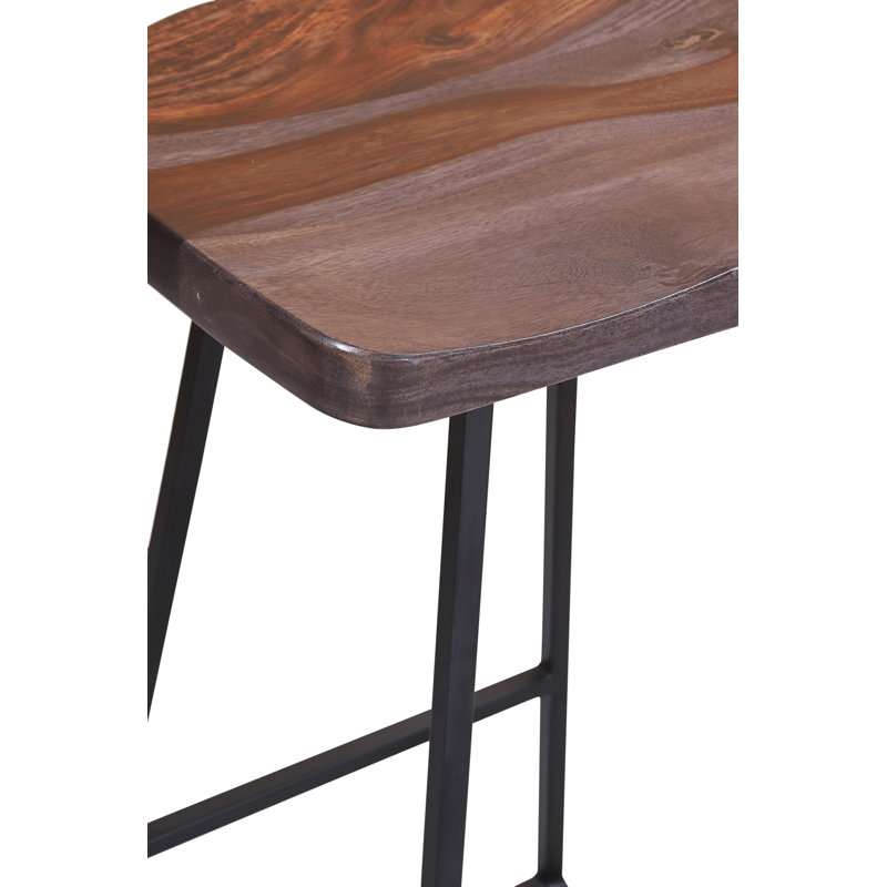 Tabouret de bar 17 po en bois massif 17 étages Evis, blanc, Tabouret de comptoir (siège d'une hauteur de 24 p, Gris