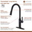 Robinet de cuisine rétractable à poignée simple avec accessoires-72651124