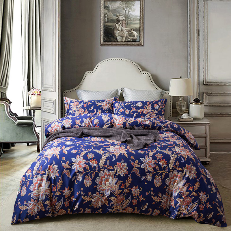 Cotton Sateen Duvet Cover, King Duvet Cover + 2 Shams